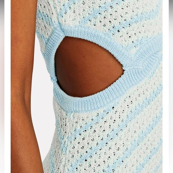 NWT For Love And Lemons Corinna Blue Sleeveless Knit Crochet Bodycon Dress Small - Picture 4 of 10